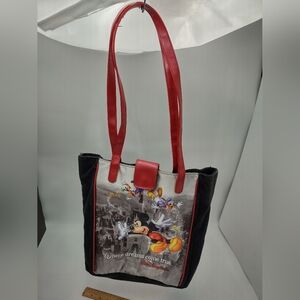 Disney World Canvas Tote Bag with snap closure